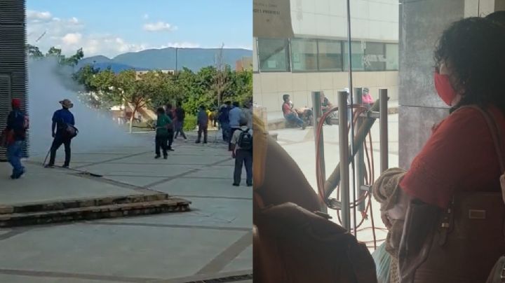 Manifestantes agreden a trabajadores del gobierno de Oaxaca en Ciudad Judicial | VIDEO