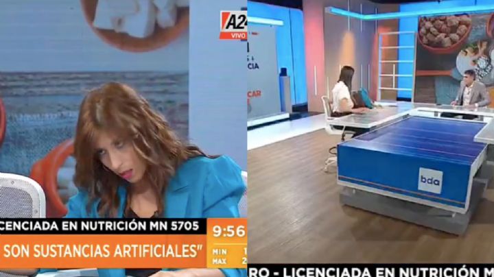 VIDEO | Nutrióloga se desmaya en vivo mientras daba consejos para eliminar el azúcar de la dieta