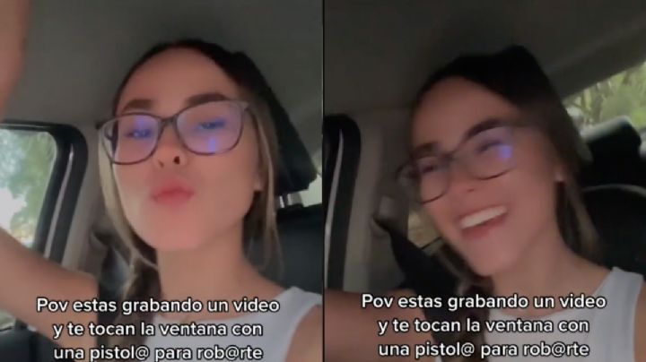 VIDEO | Influencer se graba bailando en su auto y la asaltan con pistola en un semáforo