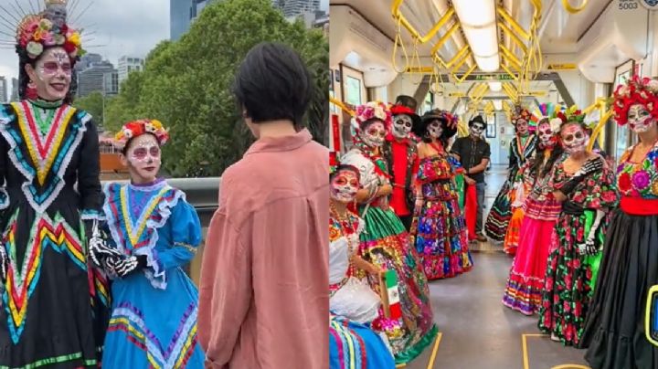 VIDEO | Día de Muertos en Australia: catrinas mexicanas desfilan con trajes típicos de Oaxaca