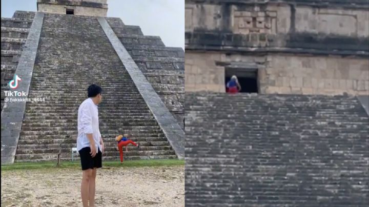 Lady Chichén Itzá: Mujer sube a pirámide y turistas enfurecidos le lanzan piedras y agua | VIDEO