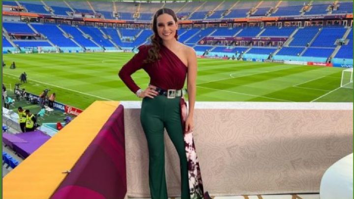 Tania Rincón brilla en Qatar con pantalón de lentejuelas ideal para las fiestas decembrinas | FOTO