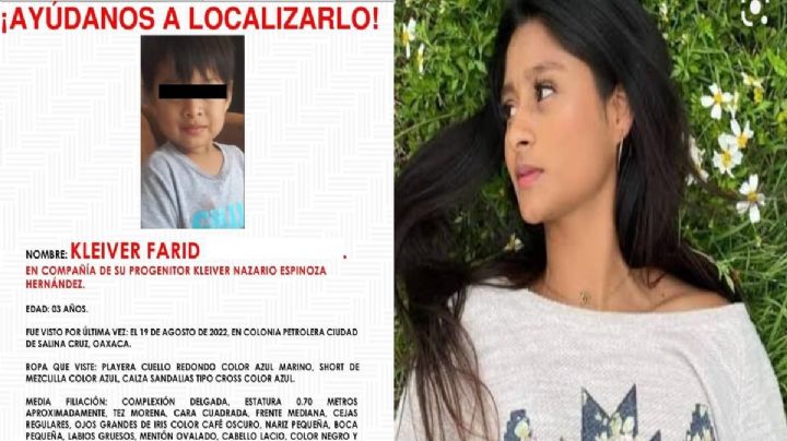 Emiten Alerta Amber por Kleiver Farid, hijo de Abigail Hay, muerta en separos de Salina Cruz