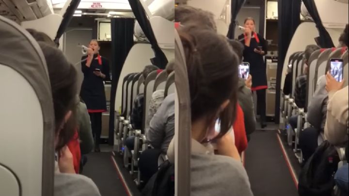 Azafata canta en vuelo y pasajeros se impresionan con su hermosa voz estilo Mariah Carey | VIDEO