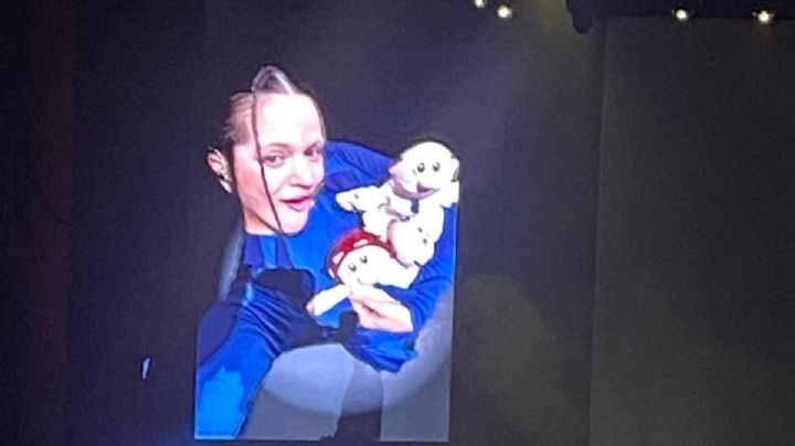 Le avientan peluche de Dr. Simi a la Rosalía en su concierto de CDMX; ¿cómo surgió esta tradición?