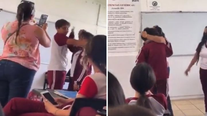 VIDEO | Alumna de CETIS agrede a compañero mientras su maestra graba todo en vez de detener pelea