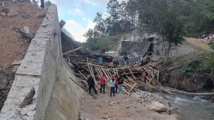 Colapsa puente en OAXACA: Estas son las imágenes del derrumbe en construcción de Tamazulápam
