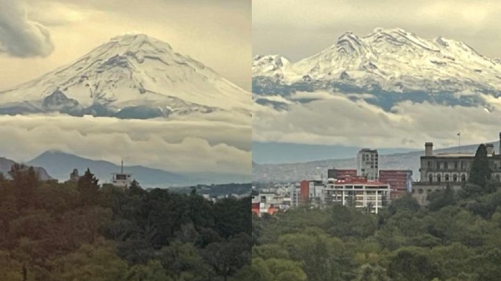 Las espectaculares FOTOS del Volcán Popocatépetl y el Iztaccíhuatl cubiertos de NIEVE