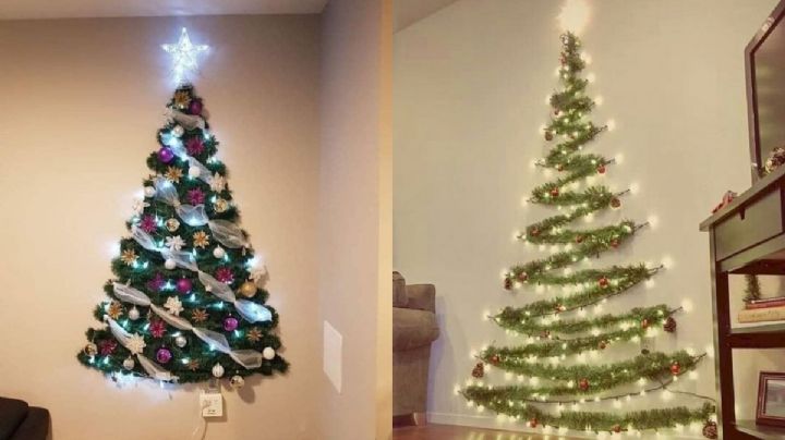 Árbol de Navidad en la pared, la idea perfecta para adornar espacios pequeños este 2023