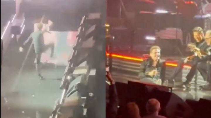 ¡Azotó! Luis Miguel se resbala en concierto de la Arena CDMX | VIDEO