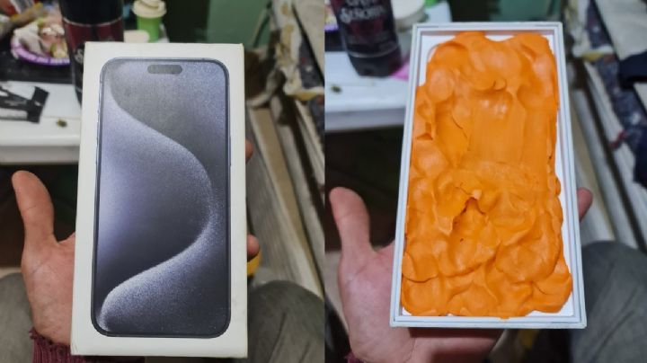 Se desatan burlas por joven que compró iPhone en Mercado Libre y le llegó una caja de plastilina