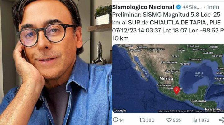 Adal Ramones capta en VIDEO el sismo de hoy 7 de diciembre desde el segundo piso de Periférico