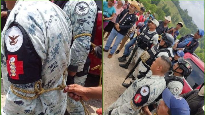 OAXACA | Pobladores de la Cañada amarran a elementos de la GN por conflicto agrario