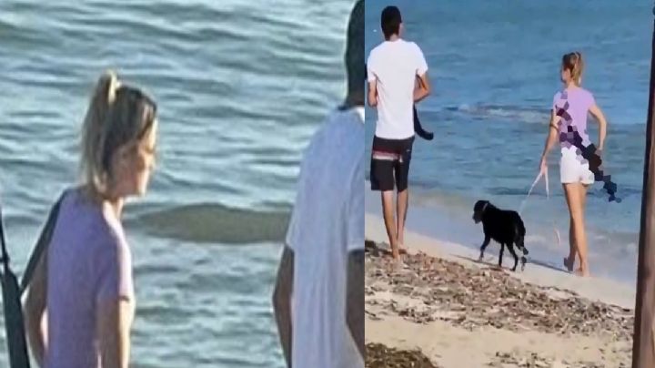 Mujer extranjera se pasea con rifle de asalto en playa de Yucatán y aterroriza a turistas | VIDEO