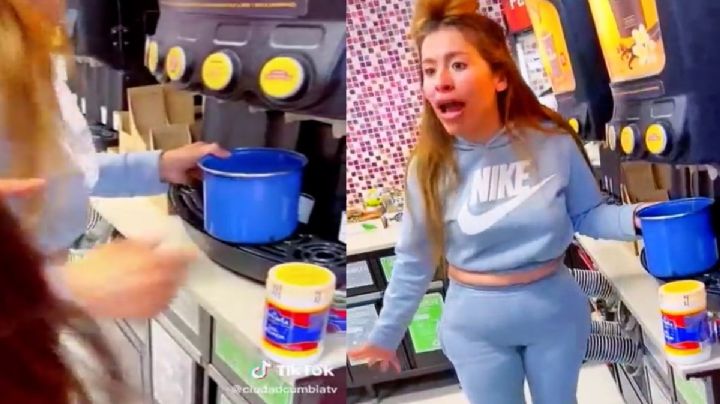 #LadyCafédeOxxo: Mujer enfurece porque no la dejan llenar olla en máquina expendedora | VIDEO