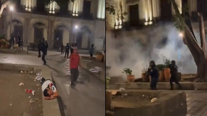 ¡Sí soy! Hombre se queda dormido en pleno desalojo de normalistas en OAXACA | VIDEO