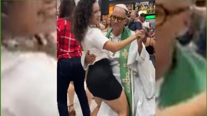 ¿Es pecado? Padrecito "saca los pasos prohibidos" junto a una joven mujer y se vuelve viral | VIDEO