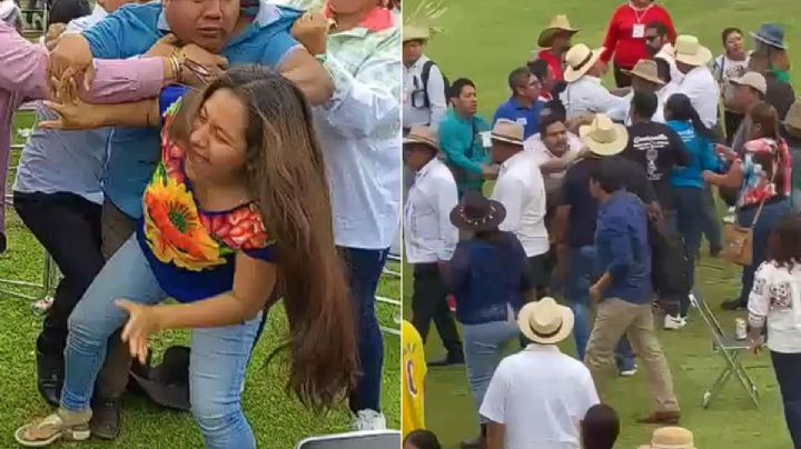 VIDEO | Maestros de la Sección 22 se agarran a golpes en plena Guelaguetza Popular en OAXACA