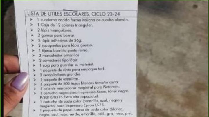 Lista de útiles escolares de un kinder se viraliza: Piden 20 litros de Pinol, cloro, escobas y trapeadores