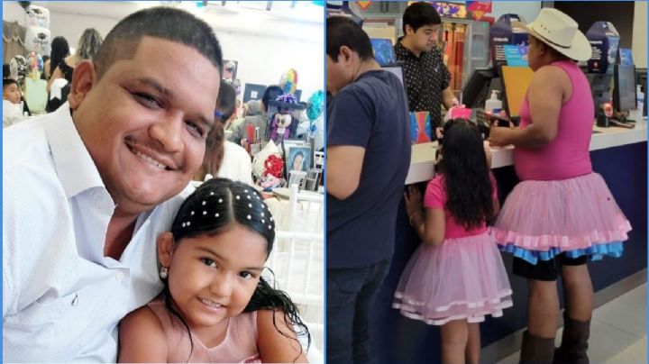 ¡El mejor papá! Hombre se pone tutú rosa para llevar a su hija a ver la película de Barbie | FOTOS