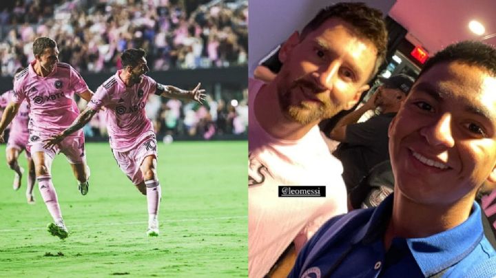 ¡Gol! Joven de OAXACA se encuentra a Messi y aprovecha para sacarse selfie en el Miami vs Cruz Azul