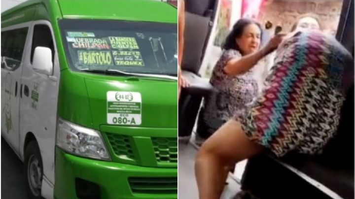 ¡Dos mujeres y una combi! Esposa embarazada tunde a la amante de su marido en Edomex | VIDEO