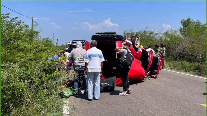 14 lesionados deja la volcadura de una camioneta en Juchitán