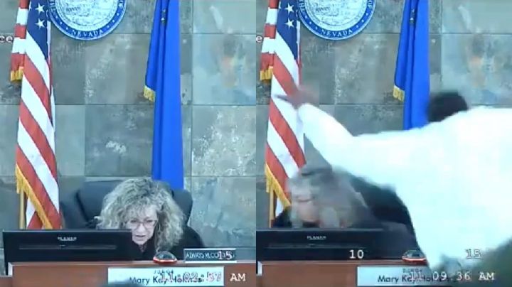 VIDEO | Jueza de Las Vegas es brutalmente agredida por criminal mientras lo sentenciaba