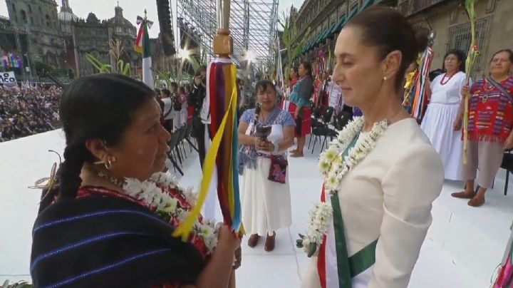 Médicas tradicionales y artesanos de OAXACA hicieron el Bastón de Mando de Claudia Sheinbaum