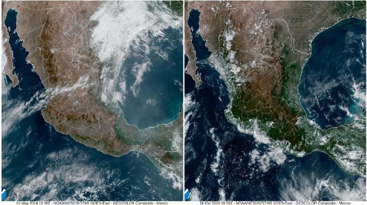 IMAGEN | El antes y después de la sequía extrema que padeció MÉXICO este 2024 visto desde el Espacio