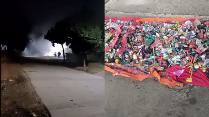 VIDEO | Explota puesto de pirotecnia en OAXACA durante Navidad: "Se le quemó todo"