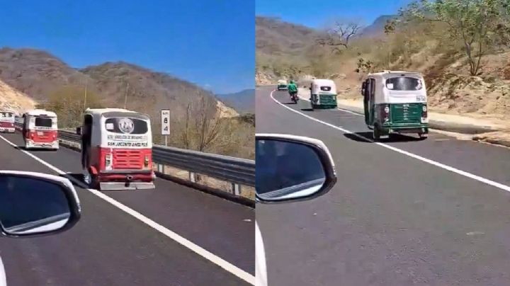 VIDEO | Mototaxis se aventuran por la autopista Oaxaca-Puerto Escondido