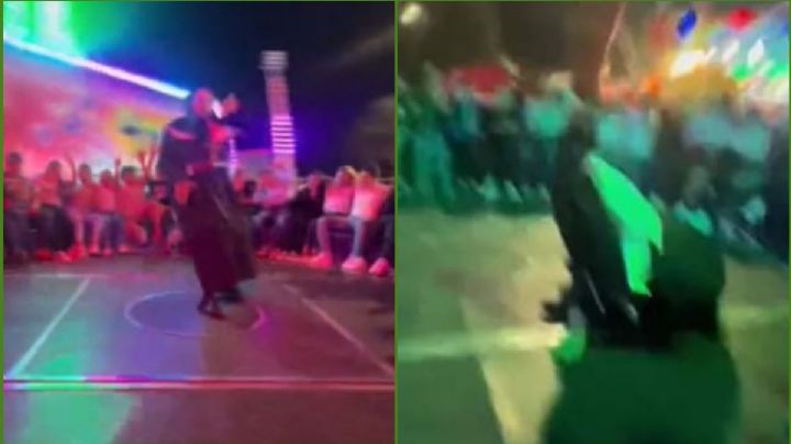 ¡Se cayó la MONJA! No aguantó la presión y se fue al piso en Feria de Reynosa