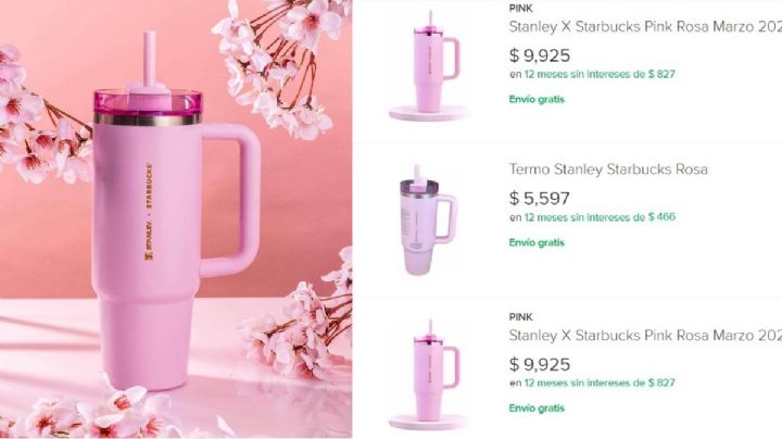 Termos Rosas Stanley x Starbucks alcanzan precios en reventa de hasta 10 mil pesos