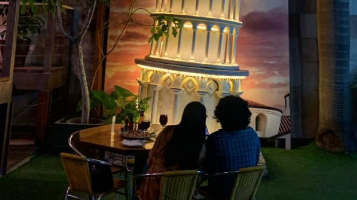 ¡Sin ir a Europa! OAXACA tiene un restaurante para comer junto a la Torre de Pisa