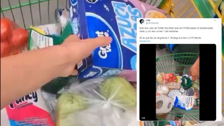 Se viralizan por comprar con mil pesos una despensa en Aurrerá; esto fue lo que se llevaron