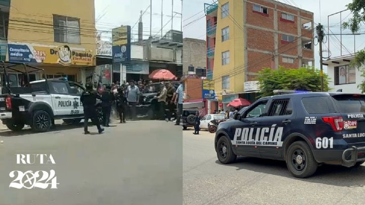 Policías evitan robo de casillas en Santa Lucía del Camino, OAXACA; hubo balazos.