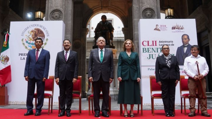 AMLO conmemora aniversario luctuoso de Benito Juárez en Palacio Nacional