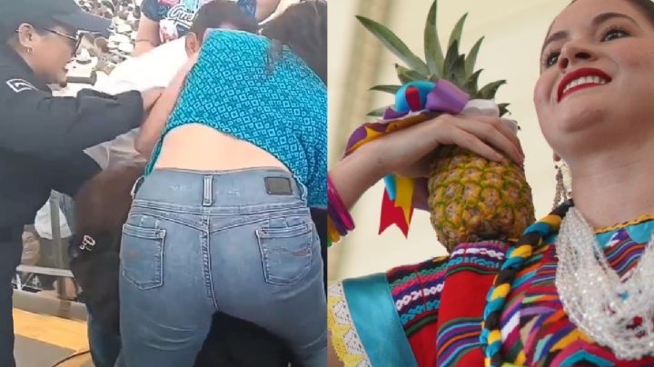 VIDEO | Mujeres pelean por una piña durante la Guelaguetza de OAXACA