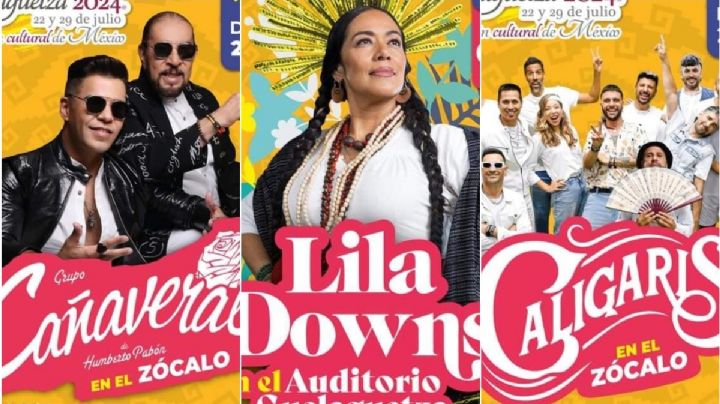 Anuncian conciertos de Caligaris, Cañaveral y Lila Downs en OAXACA por la Guelaguetza 2024