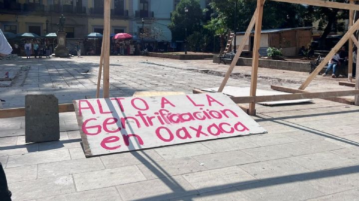 Protestan contra alcade de Oaxaca de Juárez por obras en la Alameda de León