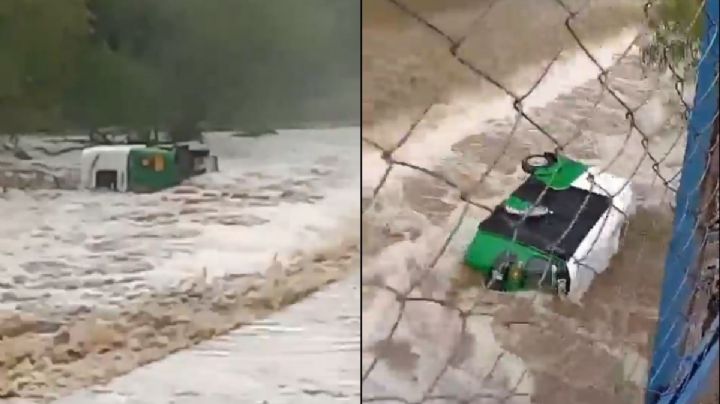 VIDEO| Mototaxi es arrastrado por la corriente del río San Lucas en San Felipe Tejalapam