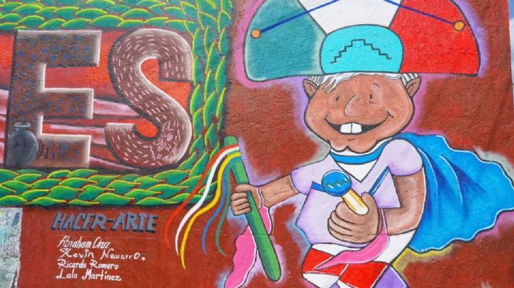 Con murales homenajean a AMLO en Oaxaca