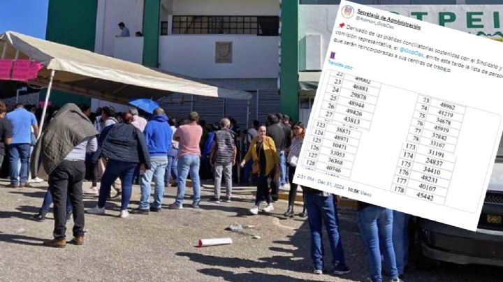 Lista completa de los 667 trabajadores que recuperaron su plaza en OAXACA