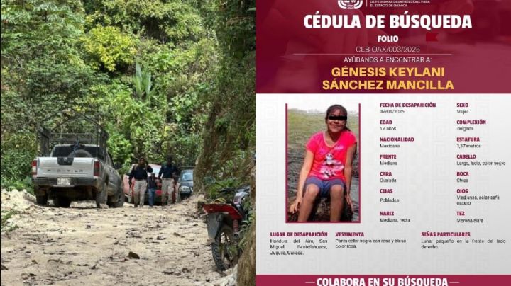 Intensifican por aire y tierra búsqueda de menor desaparecida en OAXACA