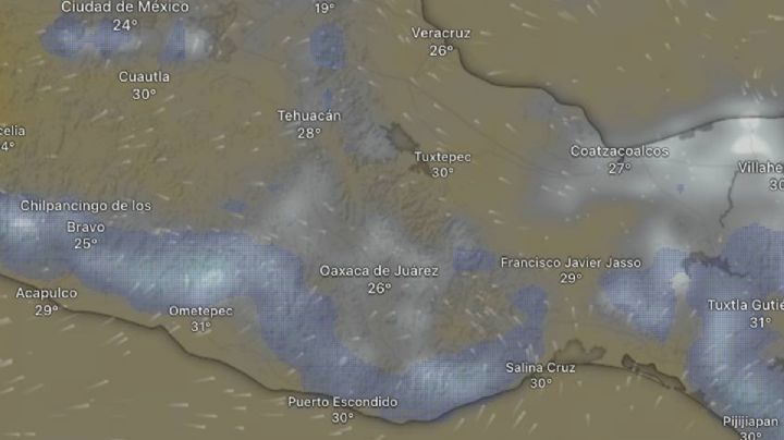 Fin de semana de lluvias y viento en OAXACA por ingreso de nuevo frente frío