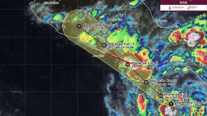 SMN alerta que Huracán Erick impactará OAXACA como categoría 3; ¿a qué hora tocará tierra este jueves 19 de junio?