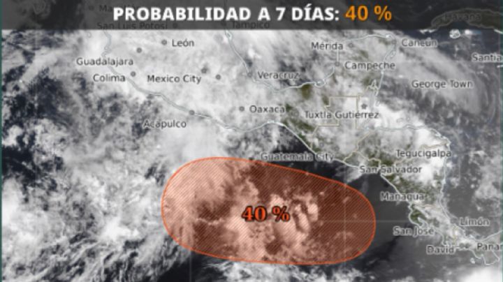 Conagua alerta por posible zona de baja presión con potencial ciclónico frente a costas de Oaxaca
