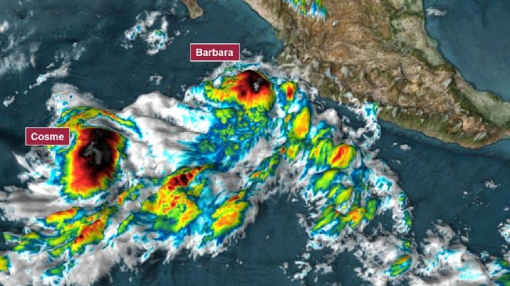 Ciclones Bárbara y Cosme podrían fusionarse por efecto FUJIWARA ¿Cómo afecta a OAXACA en las próximas horas?