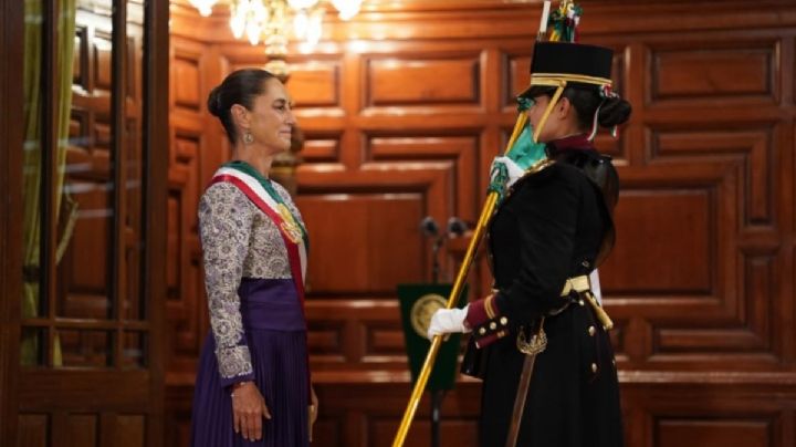 Tres oaxaqueñas fueron parte de la escolta de cadetes mujeres de Claudia Sheinbaum en el Grito de Independencia